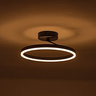 Schwarze Deckenleuchte Ø40 cm Lysrum flach an der Decke im Interieur