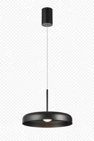 Schwarze Pendelleuchte Dånsk in voller Länge mit schwarzem Baldachin und 150 cm Kabel