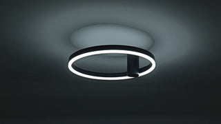 Schwarze Deckenleuchte Ø40 cm Lysrum, dimmbar von 3000K bis 6000K