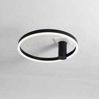 Schwarze Deckenleuchte Ø40 cm Lysrum mit Rohr von 12 cm — Stimmungsbild im Wohnraum