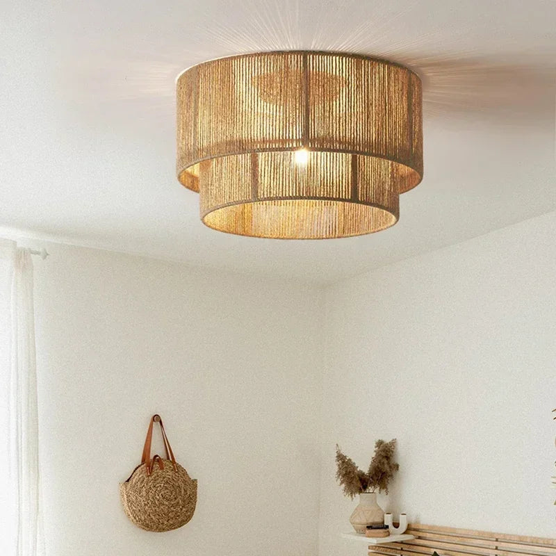 Rattan Deckenleuchte bis zu Ø80 | Rattan