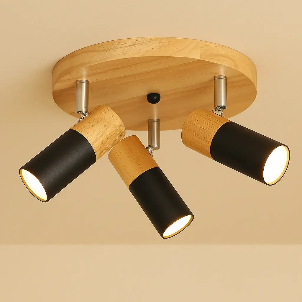 Deckenleuchte mit Holz, rund | Lignum