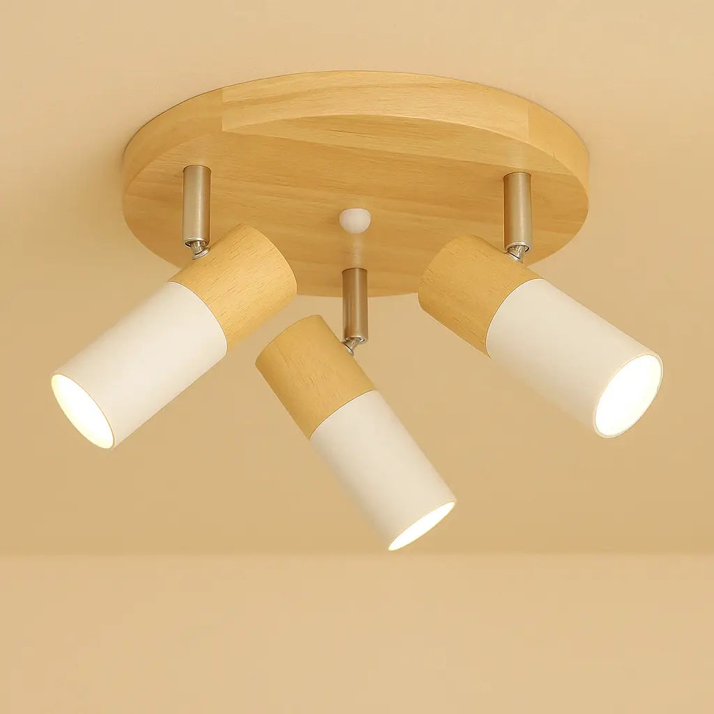 Deckenleuchte mit Holz, rund | Lignum