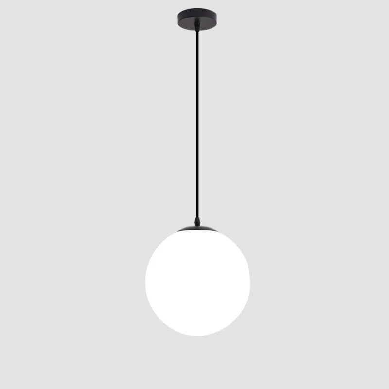 Pendelleuchte mit Milchglas und schwarzem oder goldenem Kabel | Flora