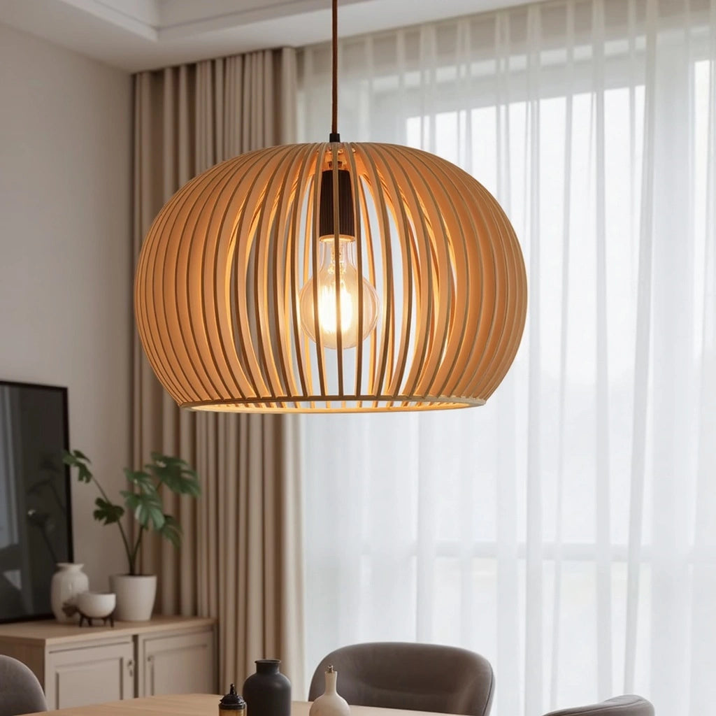 Hölzerne Hängeleuchte Ø33cm Ø45cm kugelförmig | Lignum