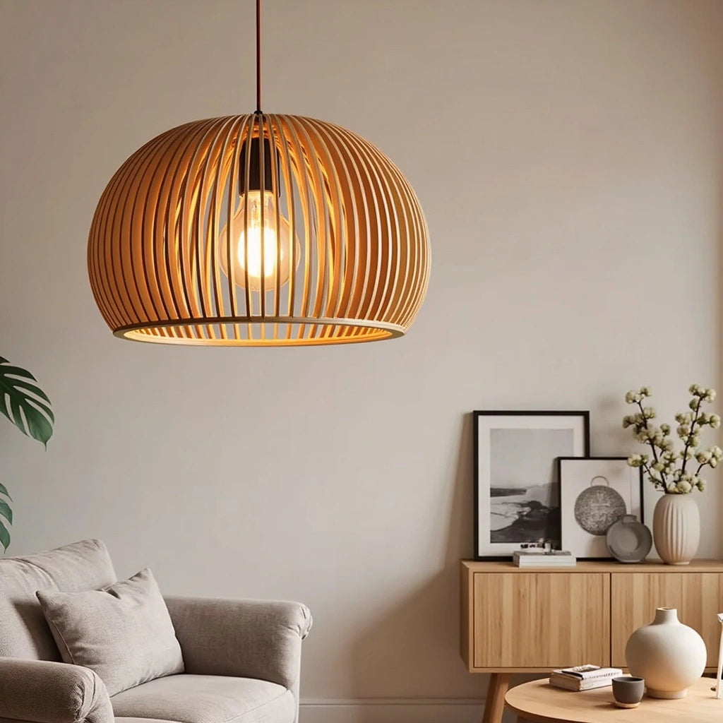 Hölzerne Hängeleuchte Ø33cm Ø45cm kugelförmig | Lignum