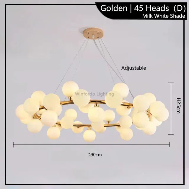 Pendelleuchte Wohnzimmer oder Schlafzimmer Glühbirnen Gold | Flora