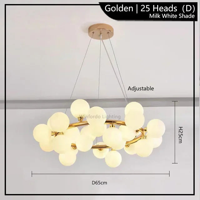 Pendelleuchte Wohnzimmer oder Schlafzimmer Glühbirnen Gold | Flora