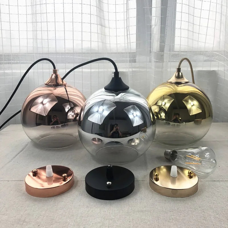 Hängeleuchte Glas Gold Silber oder Roségold | Luxara
