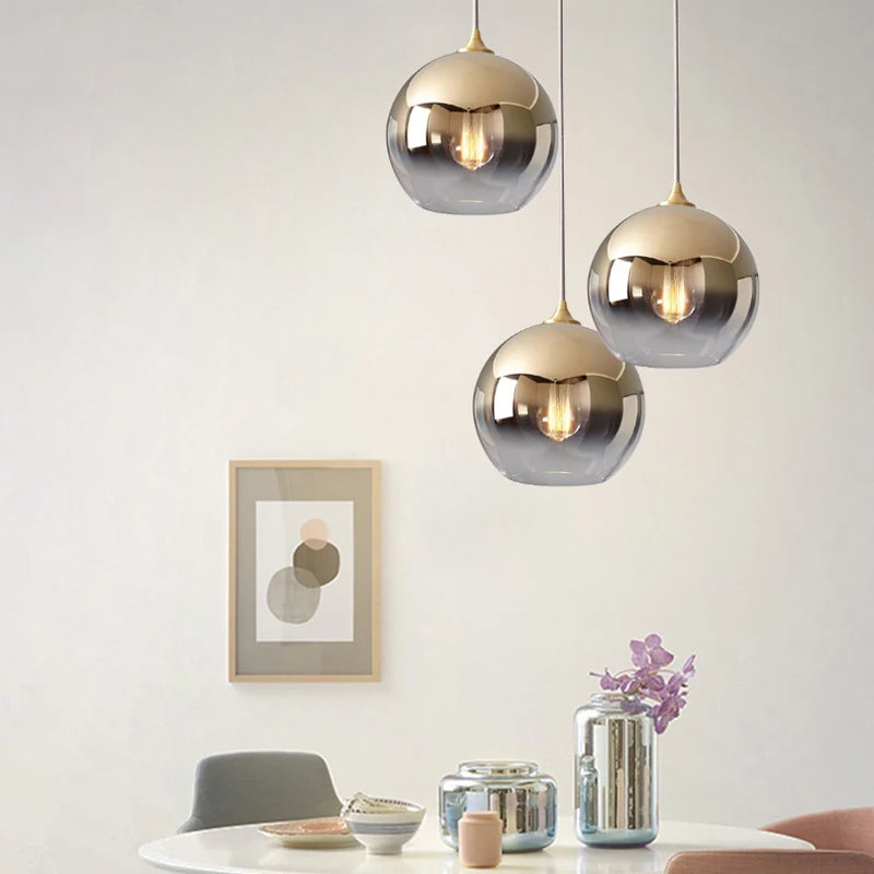 Hängeleuchte Glas Gold Silber oder Roségold | Luxara