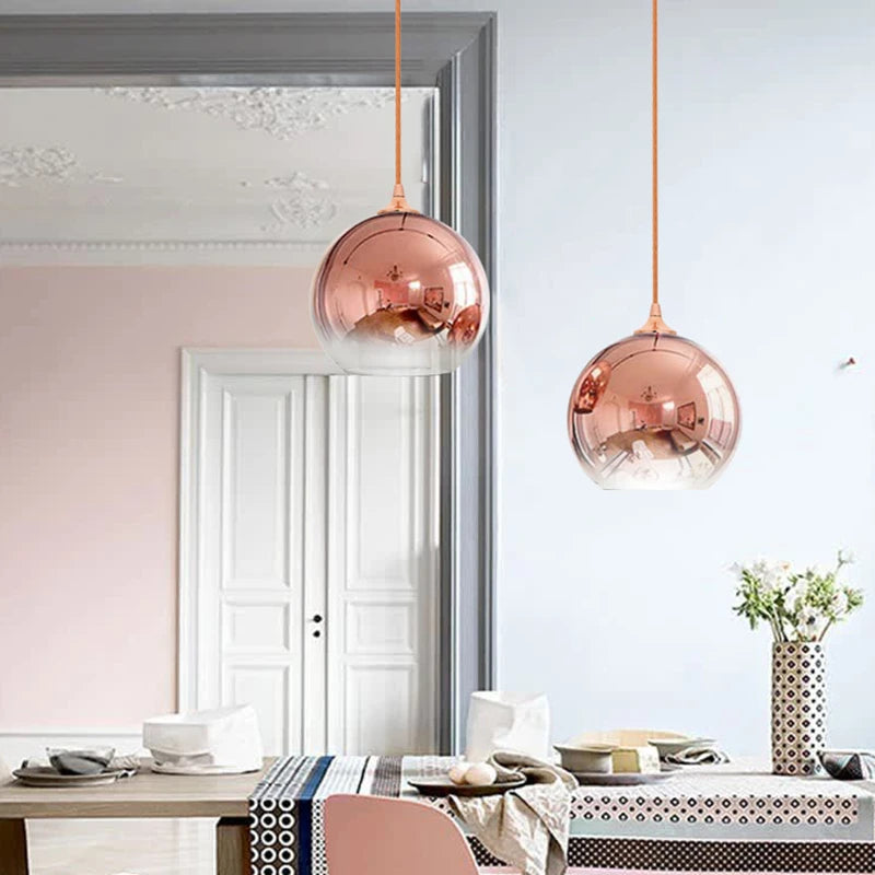 Hängeleuchte Glas Gold Silber oder Roségold | Luxara