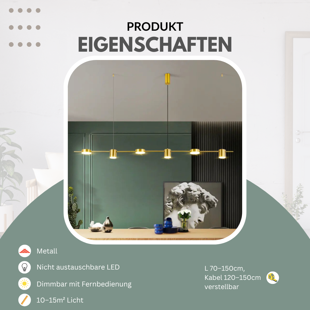 Moderne Pendelleuchte esstisch, Gold und Schwarz | Aurum