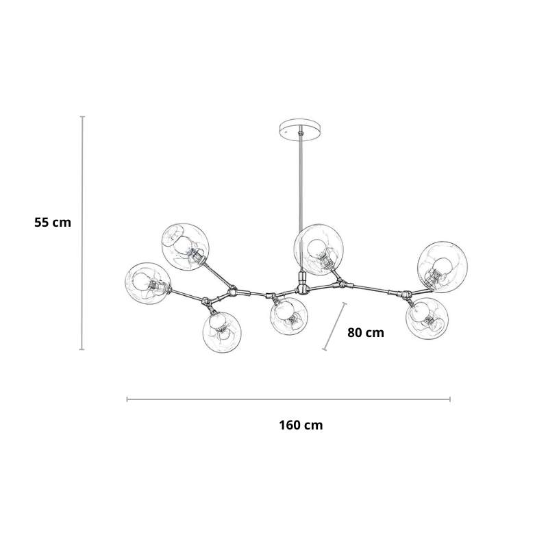 Wohnzimmer Pendelleuchte mit beweglichen Armen | Convexum
