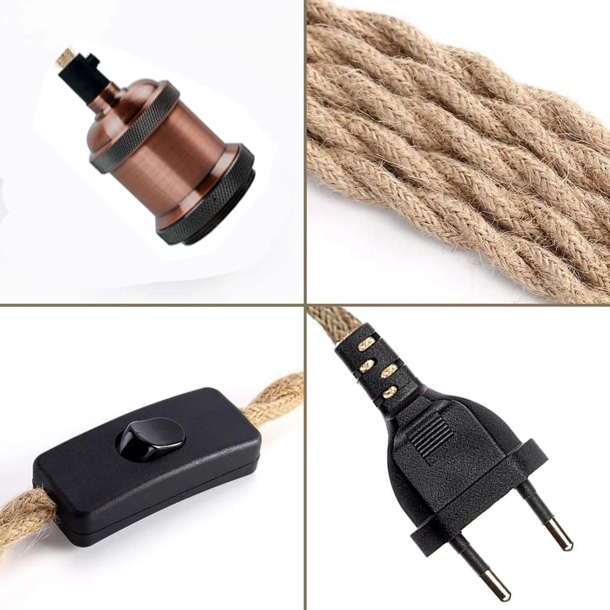 Seillampe mit Stecker und Schalter 5 Farben | Funes
