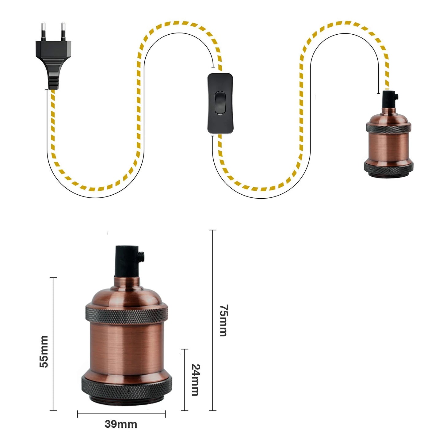 Seillampe mit Stecker und Schalter 5 Farben | Funes