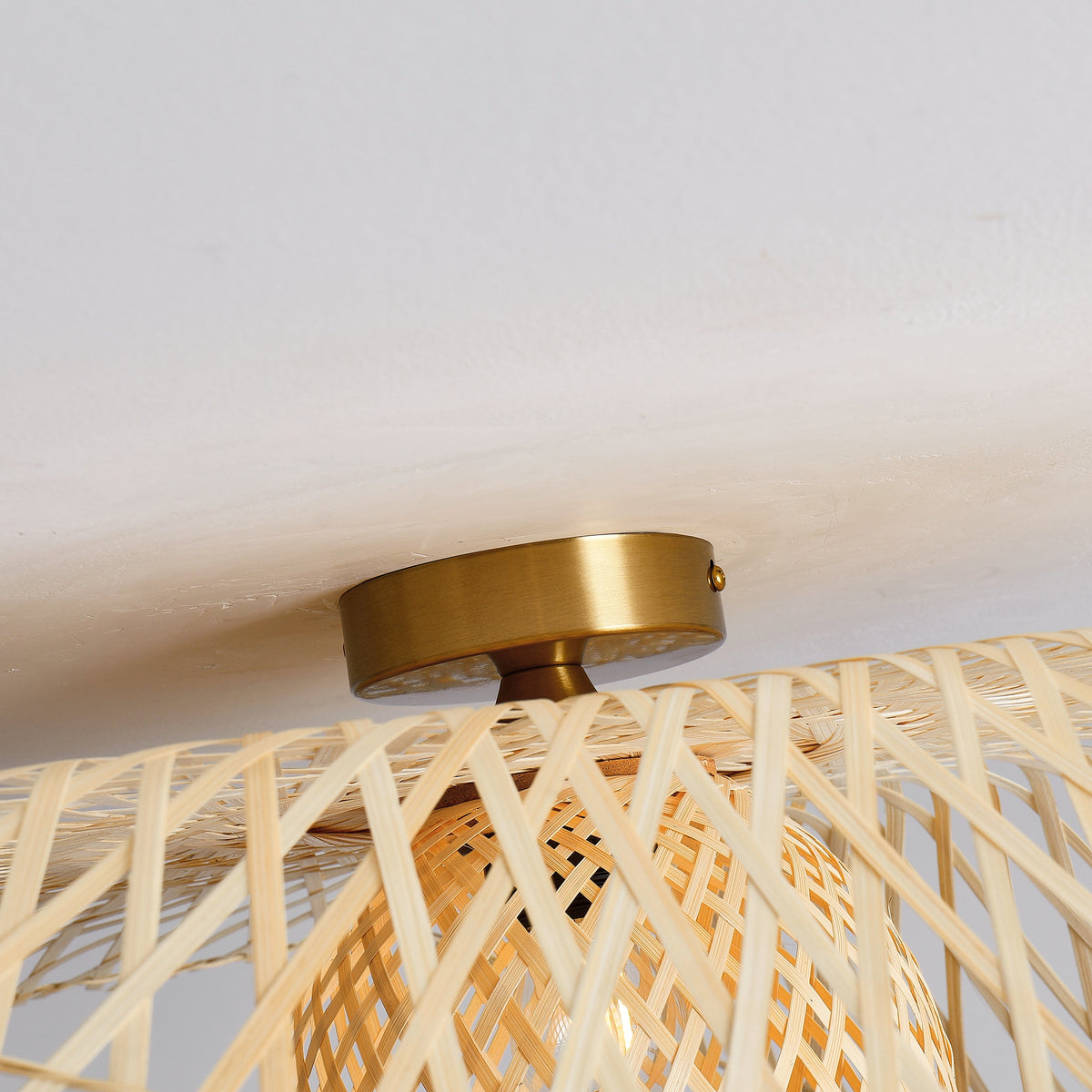 deckenkappe aus messing ø10 cm der rattan deckenleuchte