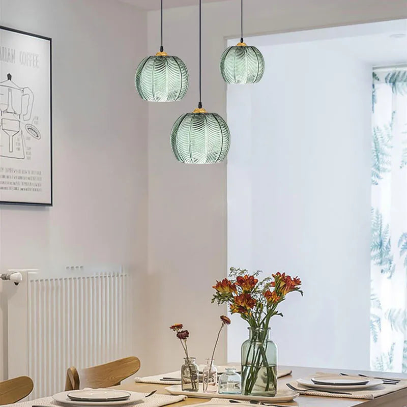 Pendelleuchte Glas mit Blatt | Vitrum