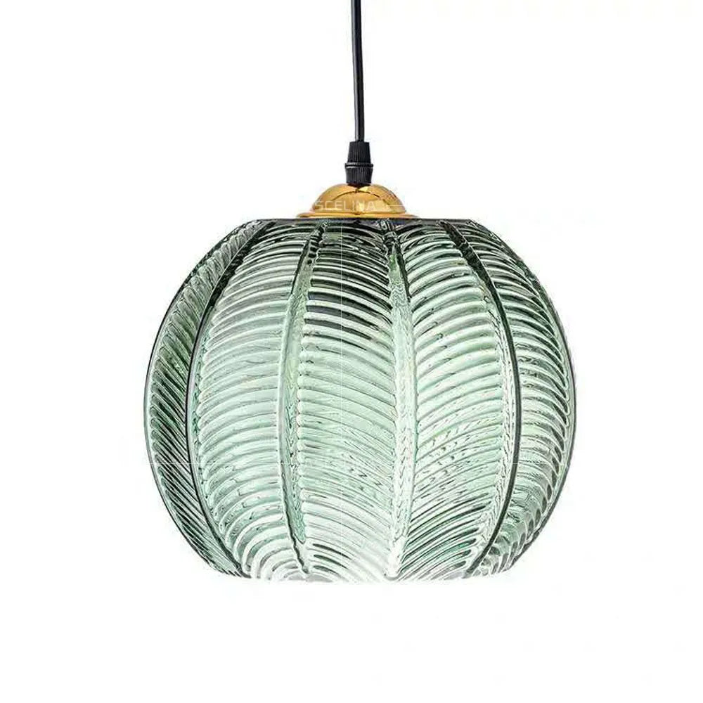 Pendelleuchte Glas mit Blatt | Vitrum