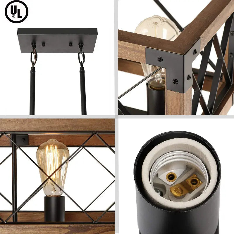 Industrielle Pendelleuchte mit Holz | Luminara