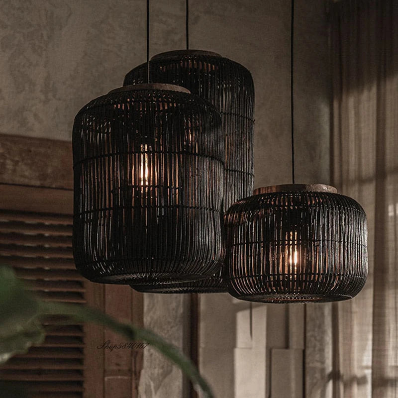 Pendelleuchte Cane in 2 Farben | Rattan