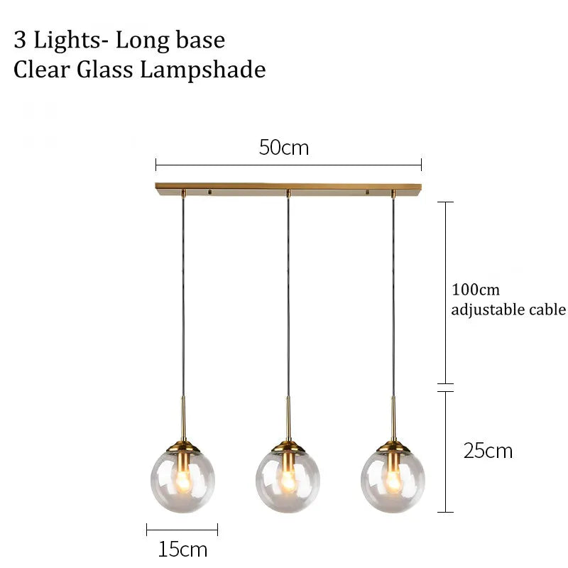 Pendelleuchte Glas, 3-teilig | Lustra