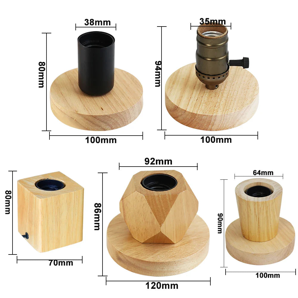 Kleine Tischlampe aus Holz mit Stecker | Lysrum