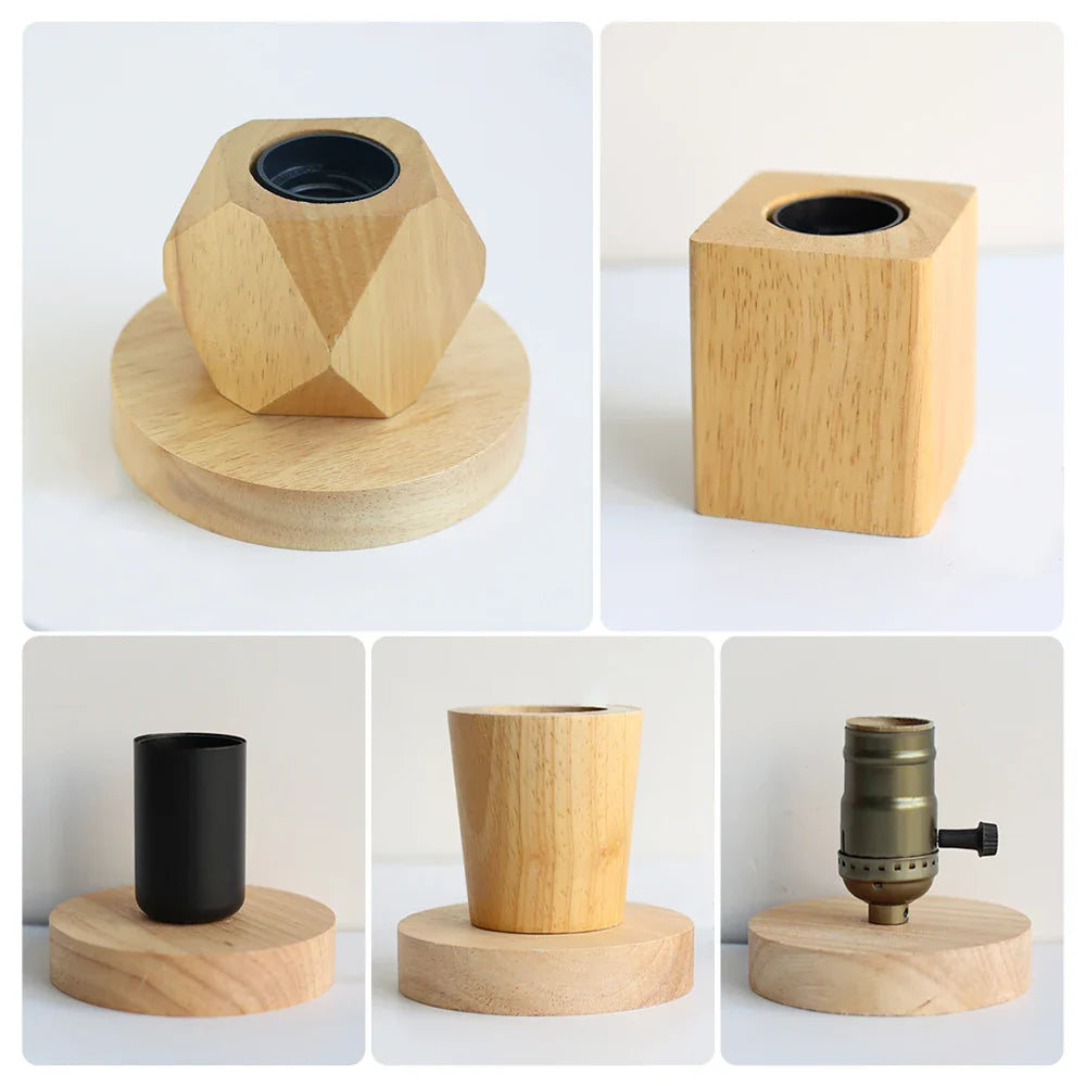 Kleine Tischlampe aus Holz mit Stecker | Lysrum