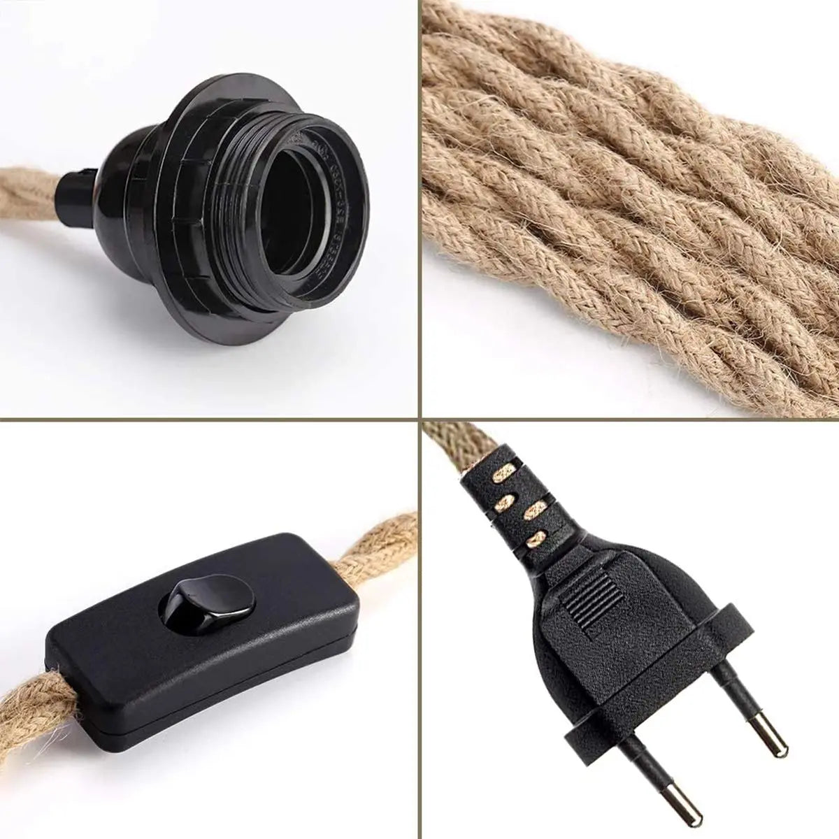 Seillampe mit Stecker und Schalter | Funes