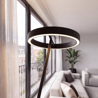 detailansicht des drehbaren led-rings der stehlampe solara