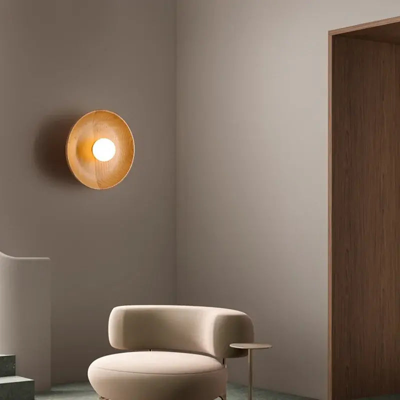 Rustikale Wandleuchte, schlichtes Holz | Rustica