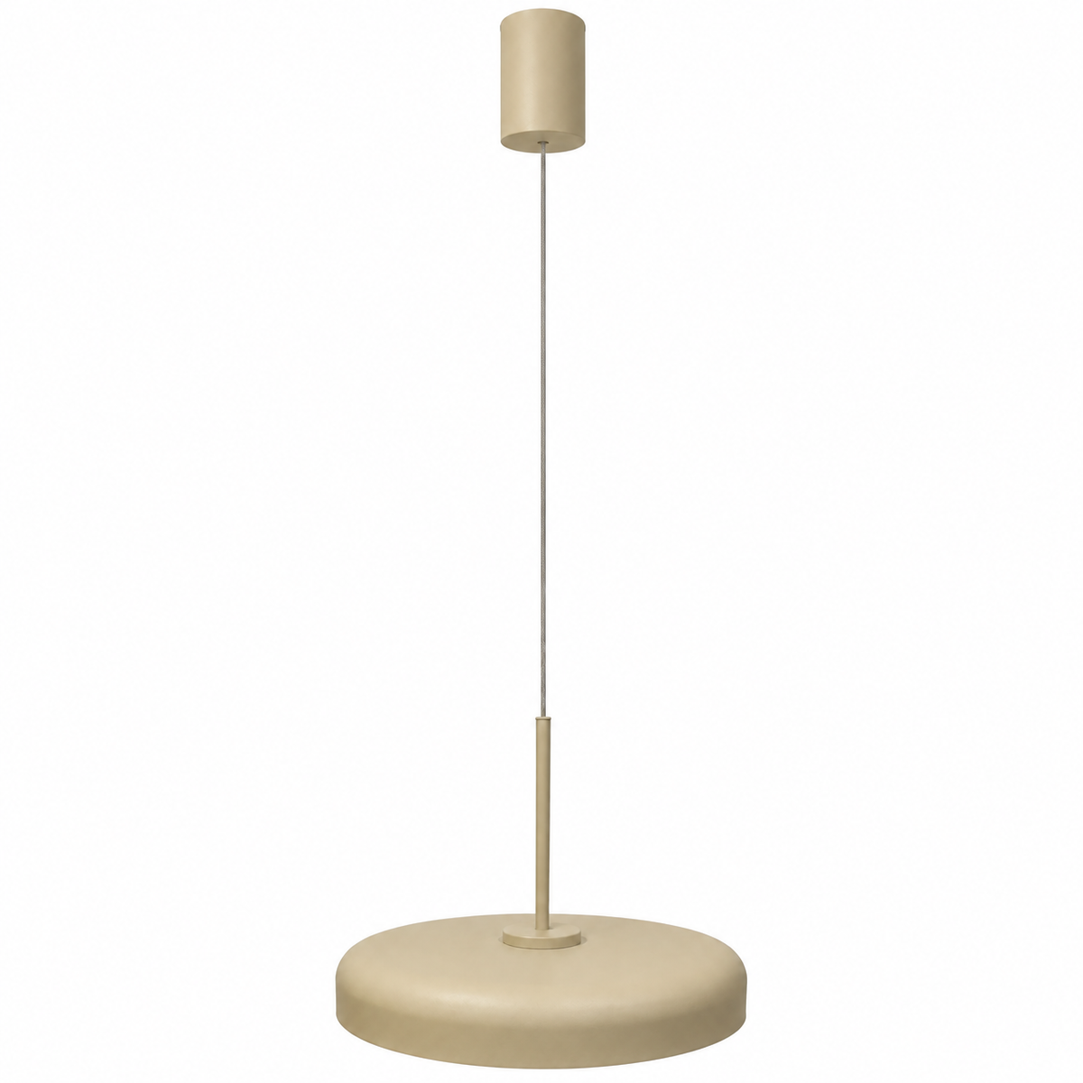 Beige Pendelleuchte Dånsk in voller Länge mit beigem Baldachin und 150 cm Kabel