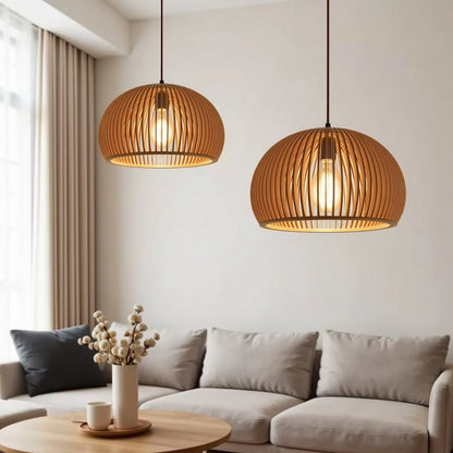 Hölzerne Hängeleuchte Ø33cm Ø45cm kugelförmig | Lignum