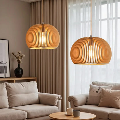 Hölzerne Hängeleuchte Ø33cm Ø45cm kugelförmig | Lignum