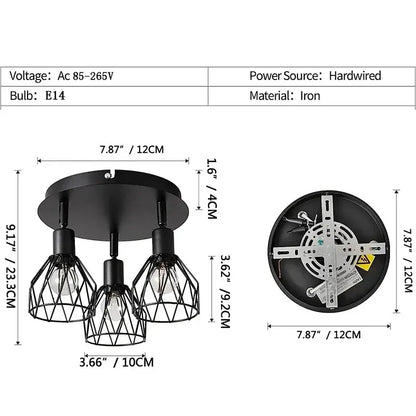 Deckenleuchte industriell 3-teilig | Luminara