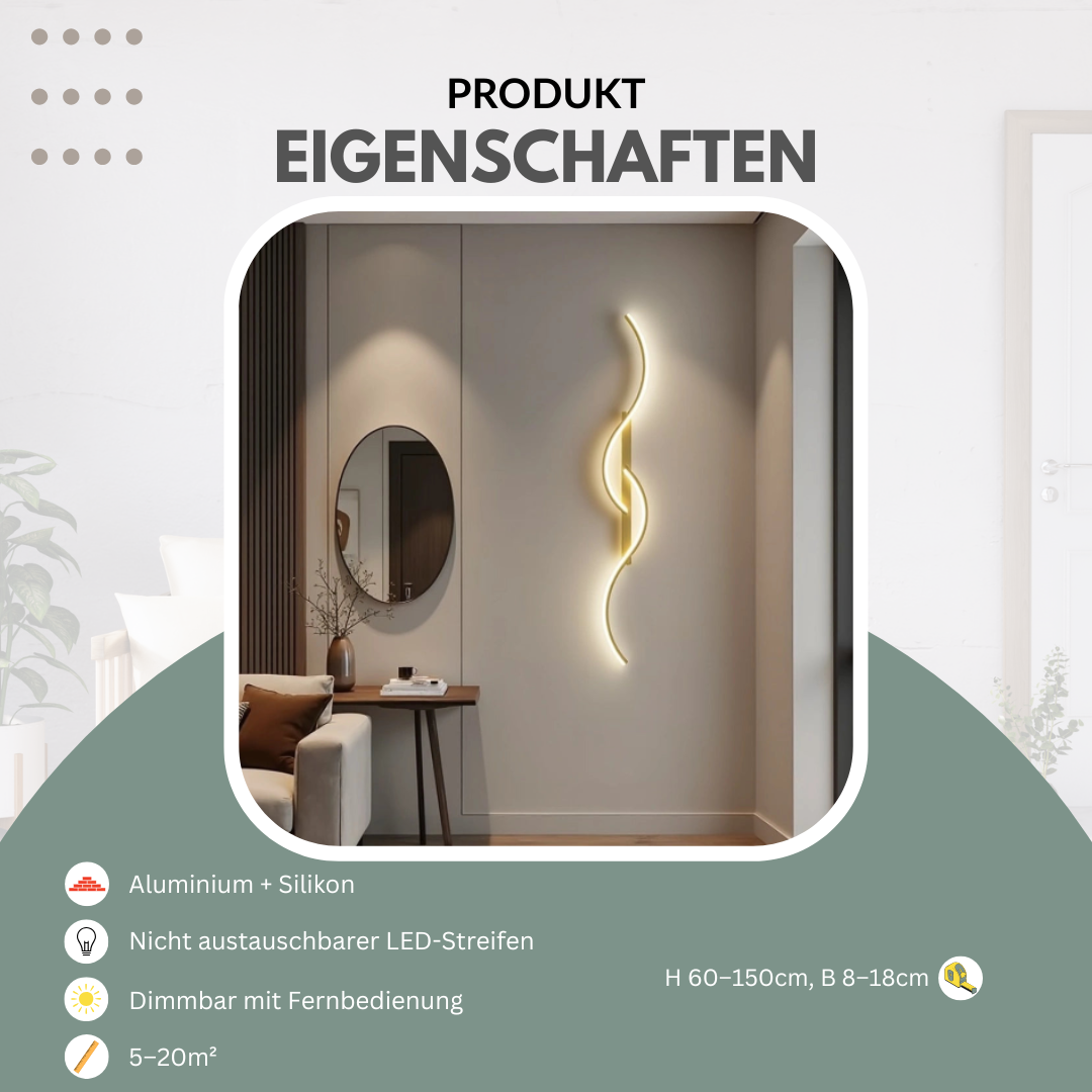 Wandleuchte design schwarz und gold | Aurum