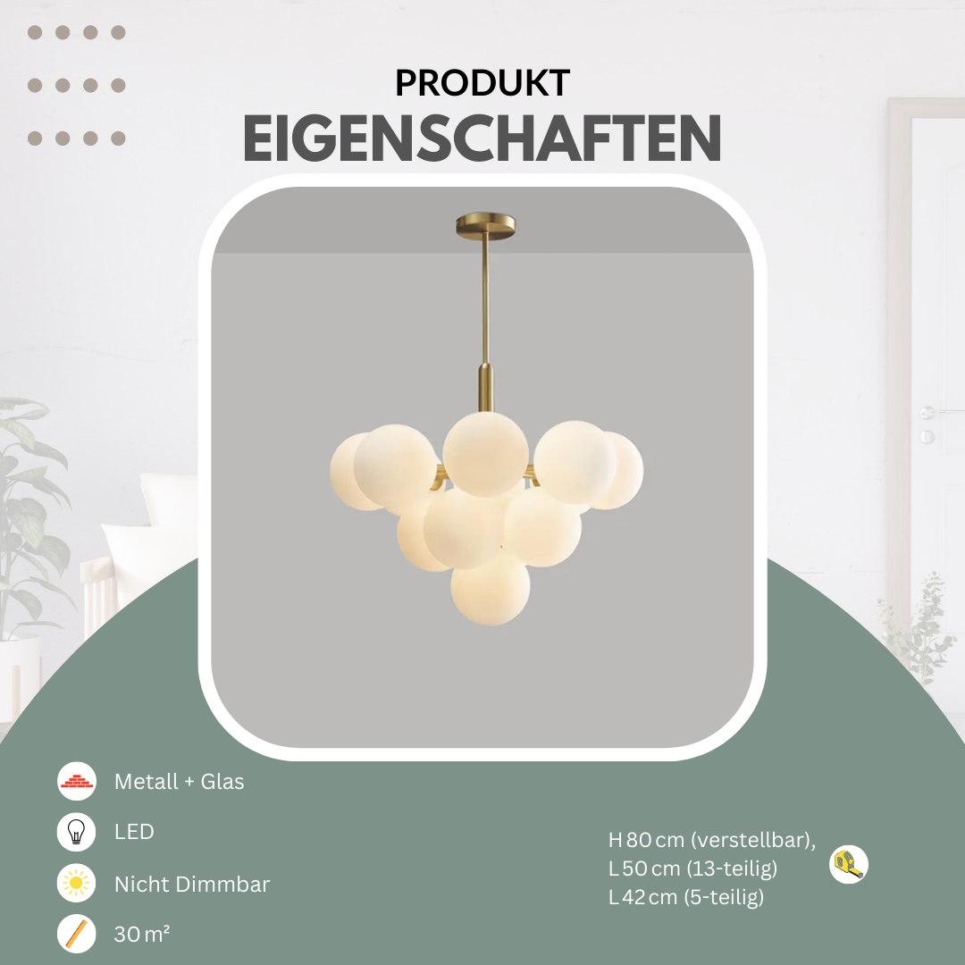 Pendelleuchte Glühbirnen in Gold, Silber und Schwarz 5-teilig 13-teilig | Convexum