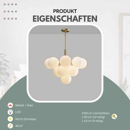 Pendelleuchte Glühbirnen in Gold, Silber und Schwarz 5-teilig 13-teilig | Convexum