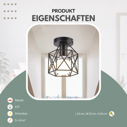 Deckenleuchte schwarz, Industrial | Luminara