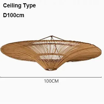 Rattan Deckenleuchte in Ufo Form | Rattan