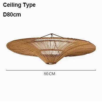 Rattan Deckenleuchte in Ufo Form | Rattan