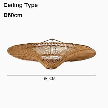 Rattan Deckenleuchte in Ufo Form | Rattan