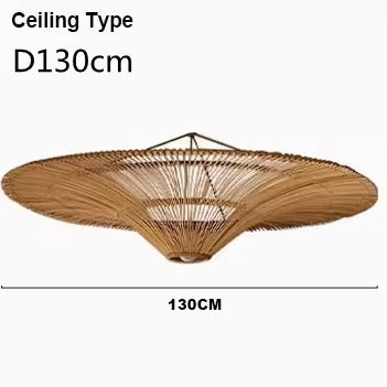 Rattan Deckenleuchte in Ufo Form | Rattan