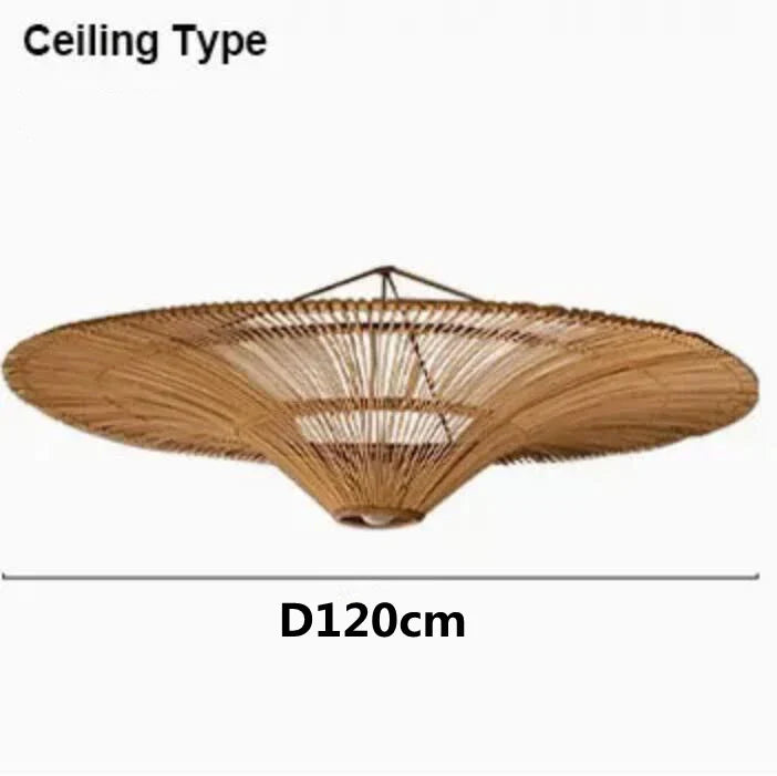 Rattan Deckenleuchte in Ufo Form | Rattan