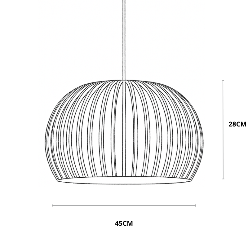Hölzerne Hängeleuchte Ø33cm Ø45cm kugelförmig | Lignum