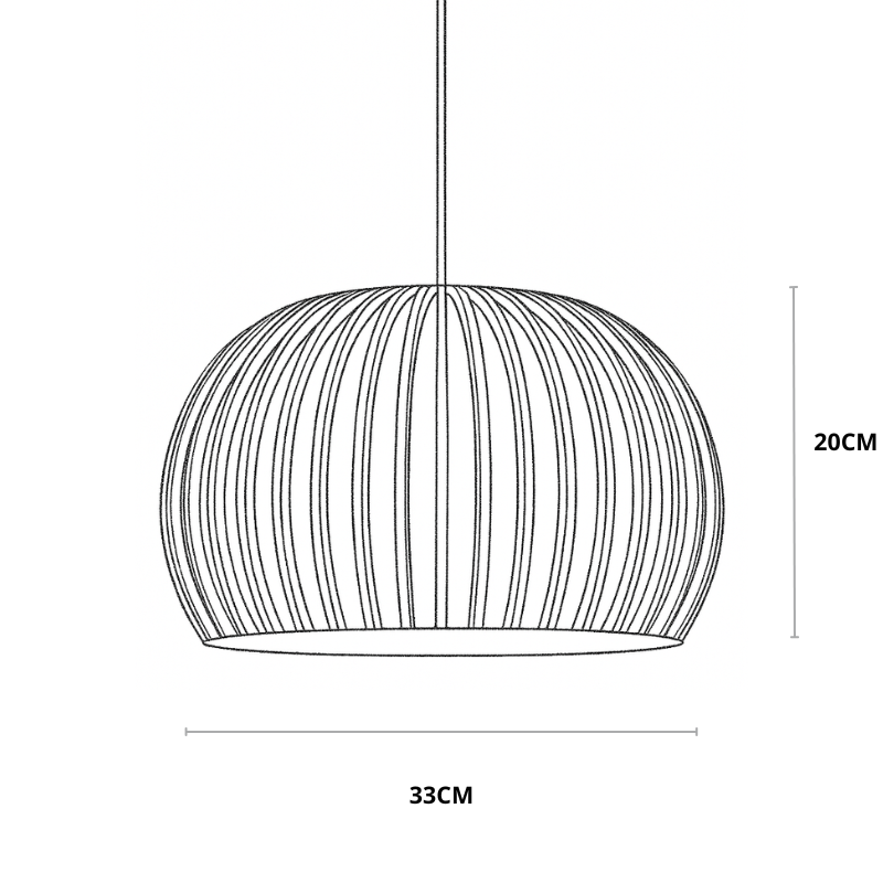 Hölzerne Hängeleuchte Ø33cm Ø45cm kugelförmig | Lignum