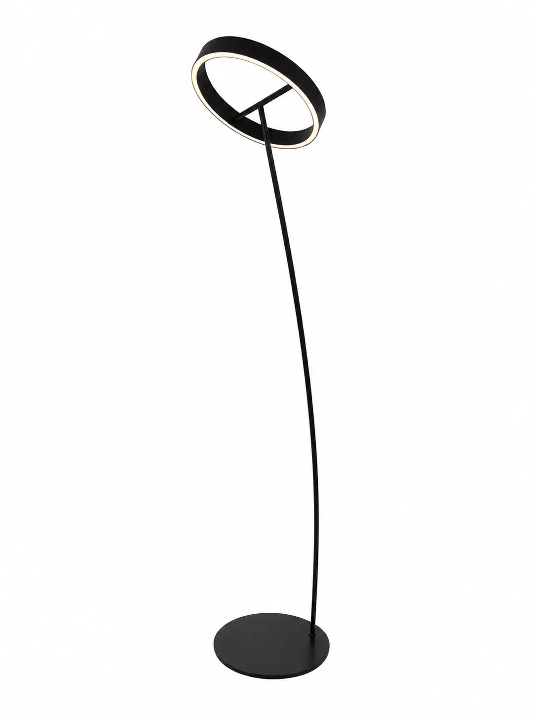 schwarze stehlampe solara led-ring nahaufnahme