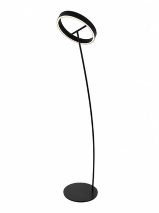 schwarze stehlampe solara led-ring nahaufnahme