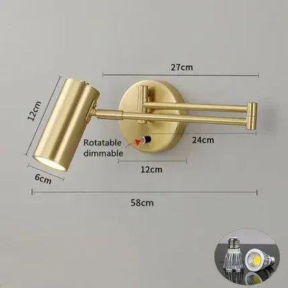 Dimmbare Wandleuchte schwarz und gold | Recte