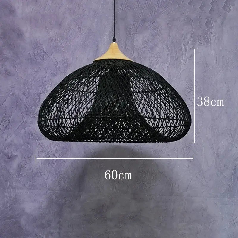 Rattan Pendelleuchte schwarz | Rattan