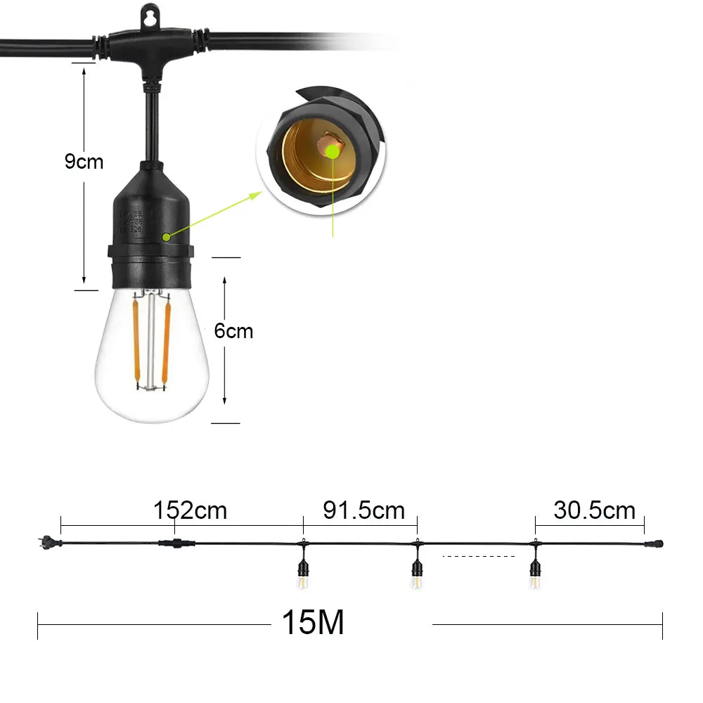 15m LED-Lichtergirlande | Pharus